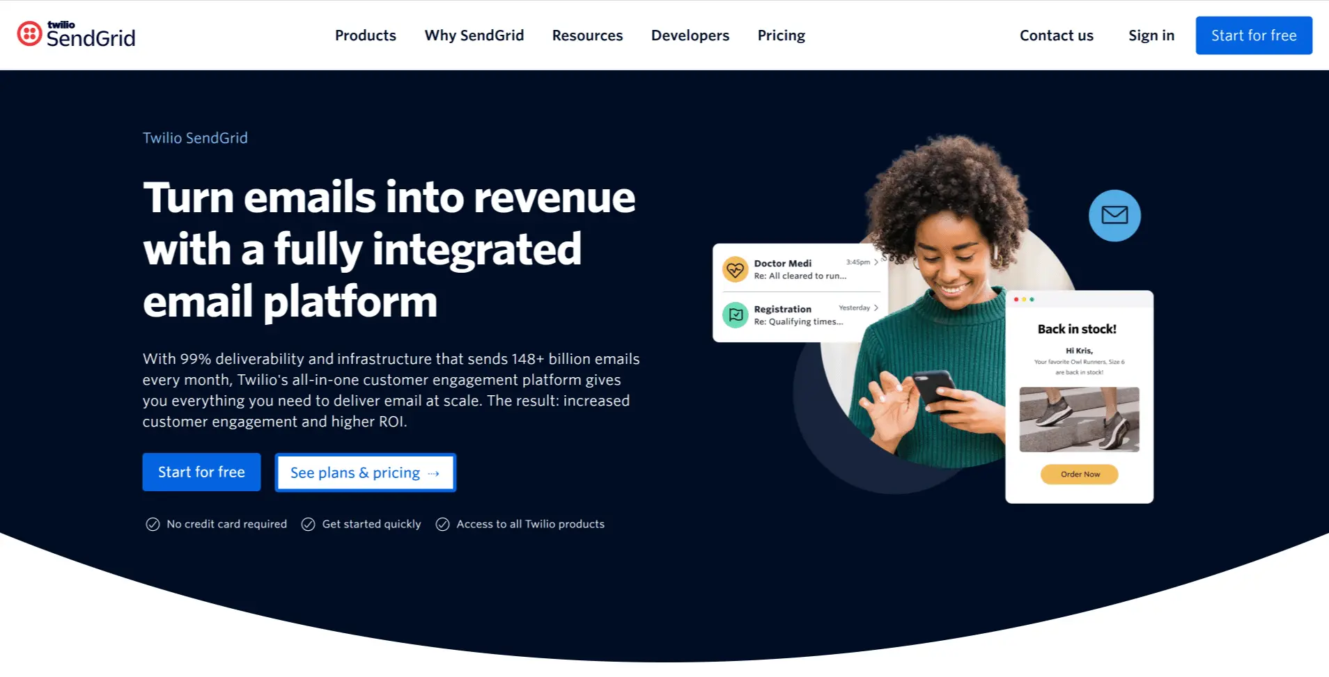 SendGrid email platform dashboard