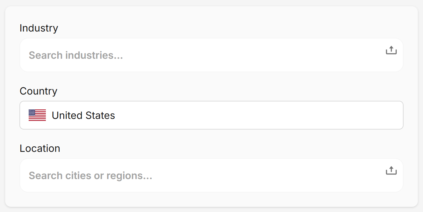 Lead Scrape Interface - Industry and City Selection